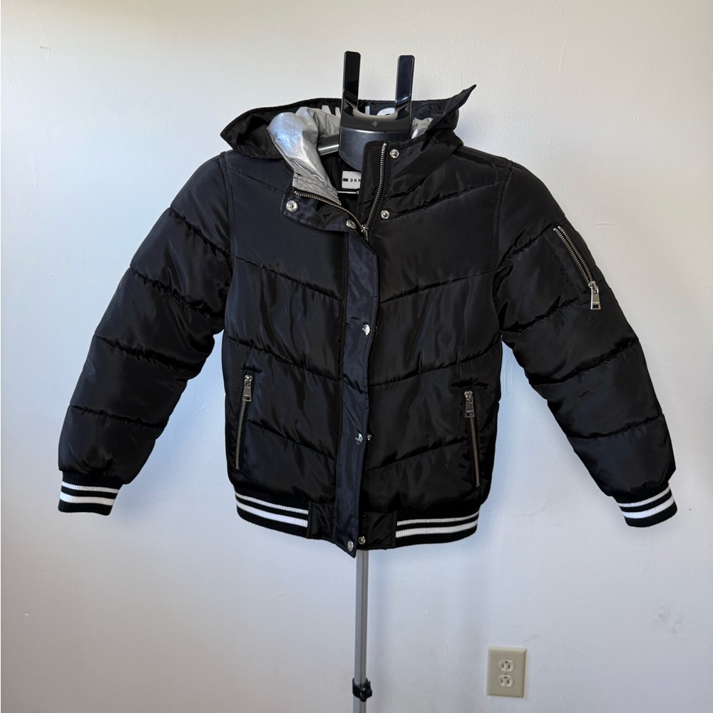DKNY Black Puffer Jacket for Kids‎